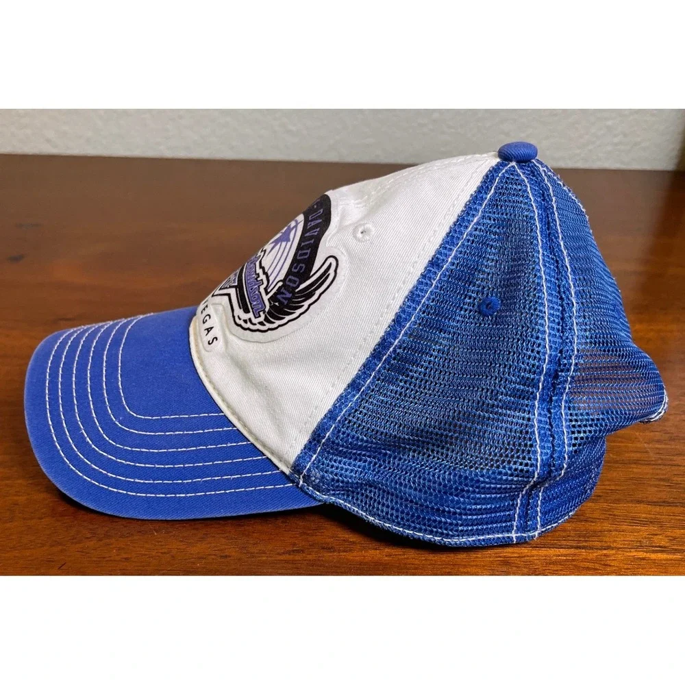 Harley Davidson Cafe Las Vegas Trucker Hat Blue White Mesh Cap OSFM